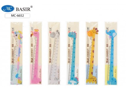 Линейка  20 см Basir Животные МС-6652