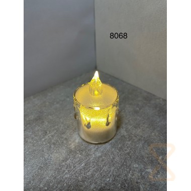 Светильник новогодний CH Свеча прозрачная 7 см (3хAG10) Q-6 8068