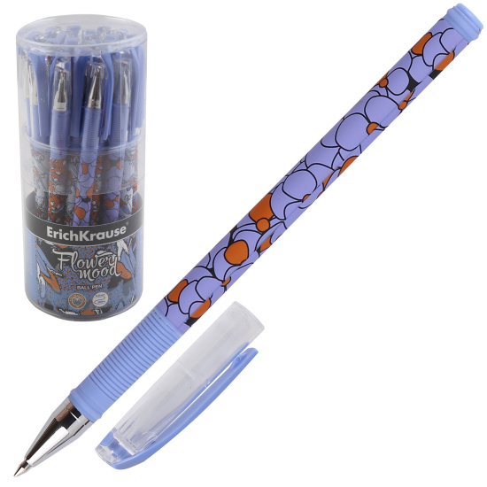 Ручка шариковая Erich Krause синяя 0.7 ColorTouch Tulips Stick 48080 24/144