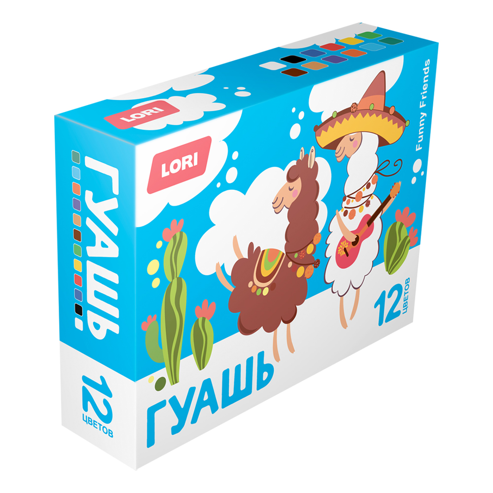 Гуашь FUNNY FRIENDS. 12 цветов по 15 мл Гф-003
