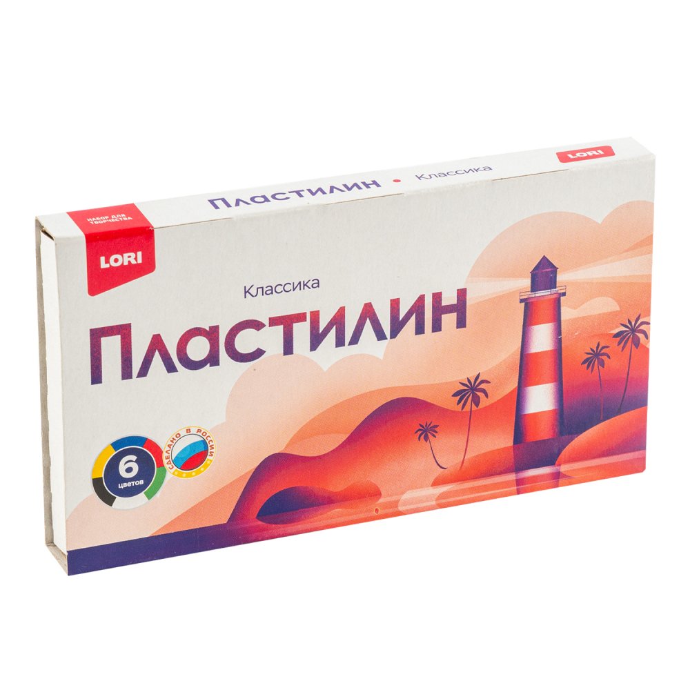 Пластилин Классика. 6 цветов. 20 гр.. с европодвесом Пл-001