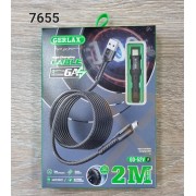 Кабель USB micro USB 2м Gerlax GD-52V 6.0А. QC3.0 Fast Charging. ткань 7655
