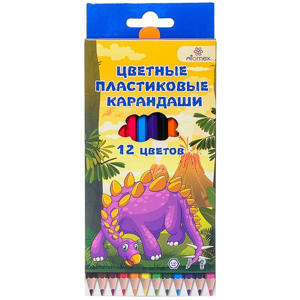 Карандаши цветные  12цв шестигранные Attomex Dino World 5022610