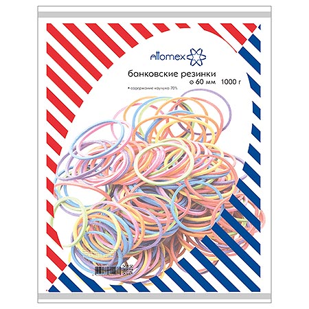 Резинки для денег 1000г Attomex d=6см цветные 4152302