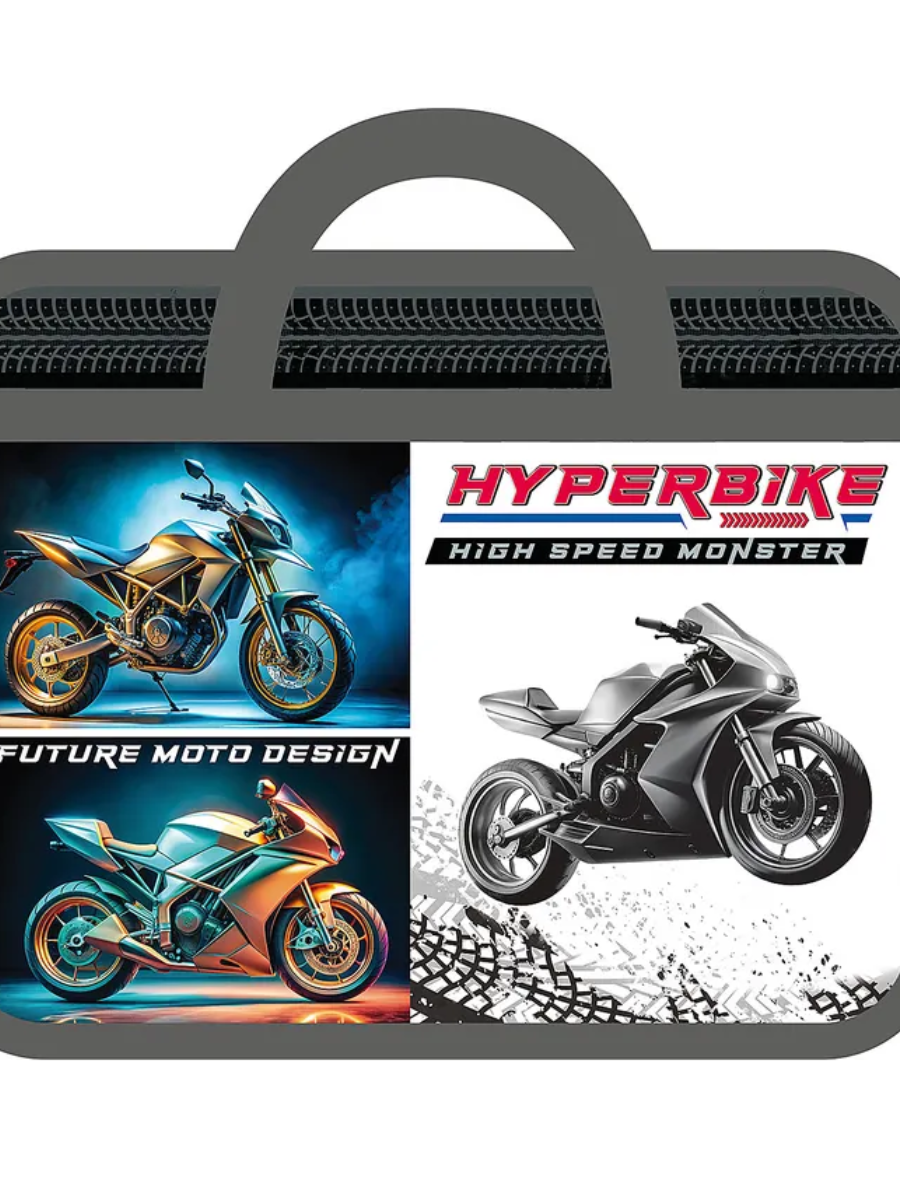 Папка детская А4 пластиковая. с ручками 330/260/75 HYPERBIKE 2025 ПМ-А4-25