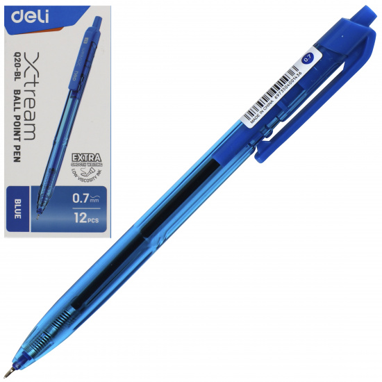 Ручка шариковая автомат Deli X-tream синяя 0.7мм EQ20-BL/1485126