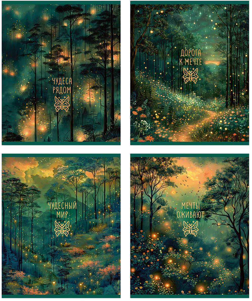 Тетрадь 48л клетка Magic forest