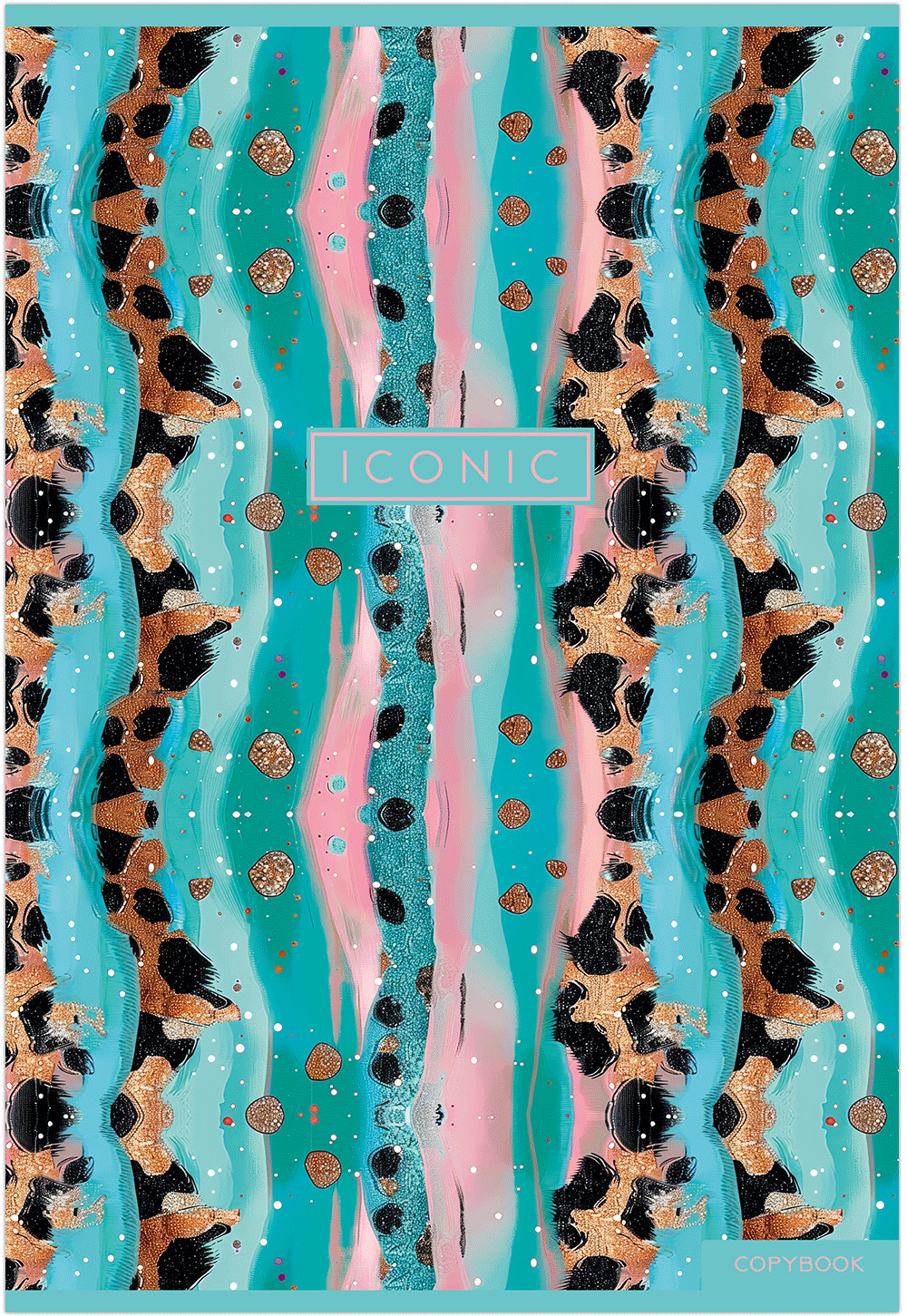 Тетрадь А4  96л клетка PASTEL GOLD LEOPARD