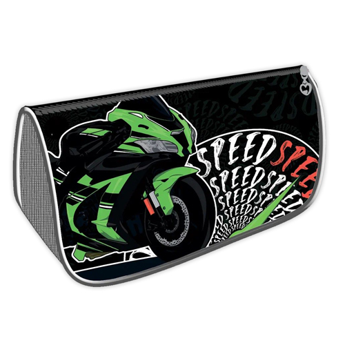 Пенал-косметичка на молнии объемный премиум Green Bike 210/105/65 2024 К-7