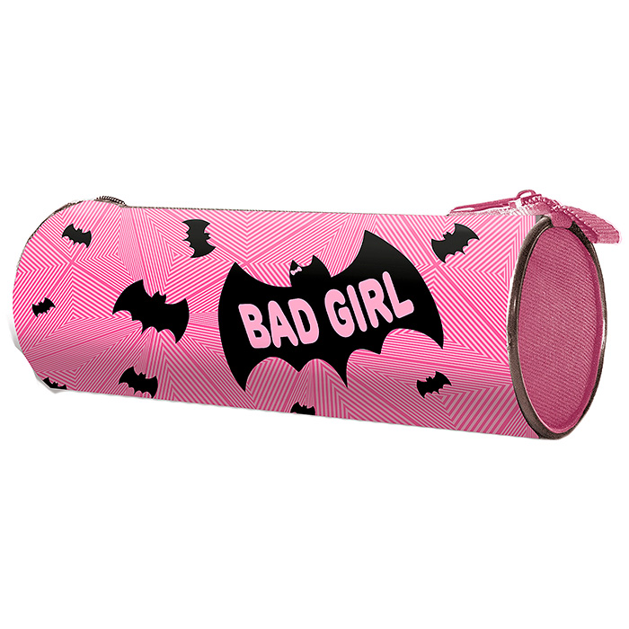 Пенал-тубус на молнии большой печать на ткани 210/65 Bad Girl ПТ-22