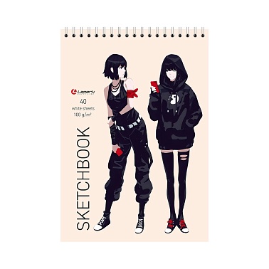 Скетчбук А5 40л 100 г/м2 спираль Fashion Anime LAMARK70496