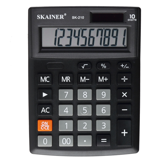 Калькулятор 10-разрядный SK-210 черный 135*100*25мм 528225