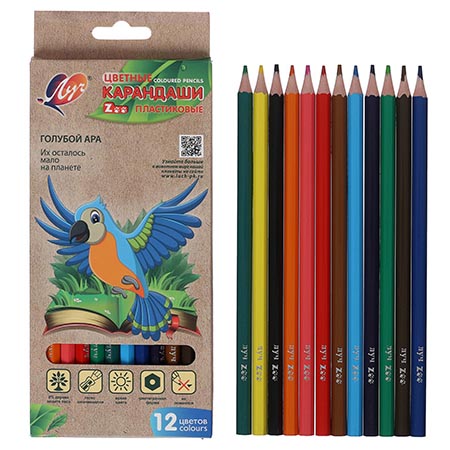 Карандаши цветные 12цв Луч ZOO шестигранные 29С1740-08