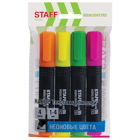 Маркер текстовый 4 цв Staff College STICK HL-497/12
