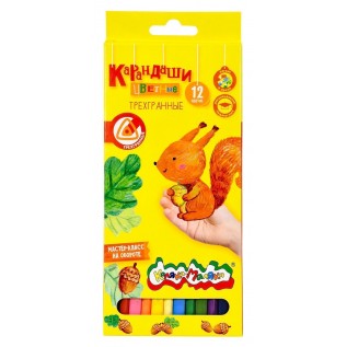 Карандаши цветные  12цв Каляка-Маляка трехгранные КТКМ12/12/240