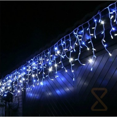 Гирлянда уличная CH Бахрома 12 метров 1000 Led СИНИЙ (220V. белый провод) IP65 7811
