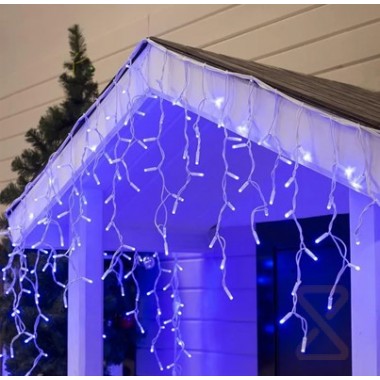 Гирлянда уличная CH Бахрома 25 метров 1500 Led СИНИЙ (220V. белый провод) IP65 7816