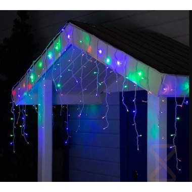 Гирлянда уличная CH Бахрома 25 метров 1500 Led ЦВЕТНОЙ (220V. белый провод) IP65 7817