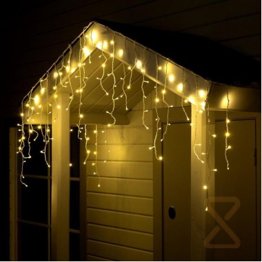 Гирлянда уличная CH Бахрома 50 метров 2000 Led ЖЁЛТО-БЕЛЫЙ (220V. белый провод) IP65 9898