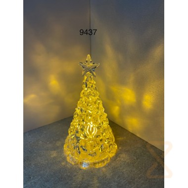 Светильник новогодний CH Ёлочка прозрачная 08 10см (Жёлтый Led 3xG13) [1/12] 9437