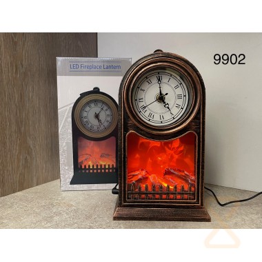 Светильник новогодний CH Камин с часами SP-14 26х13см 9902