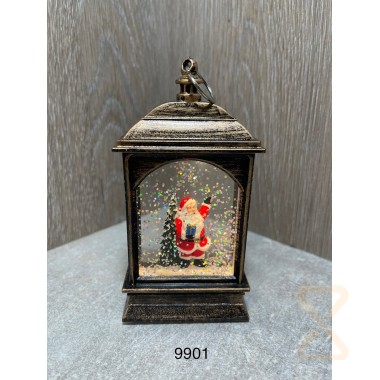 Светильник новогодний CH Фонарь подвесной 13см Led с жидкостью Камин (3xG13) (12)  9901