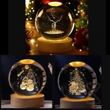 Светильник новогодний CH Шар прозрачный 5. 5см + кабель USB (маленький) 9417