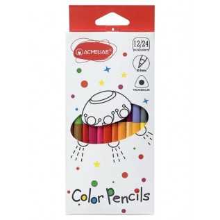 Карандаши цветные двухсторонние 12/24цв Acmeliae трехгранные С12-24
