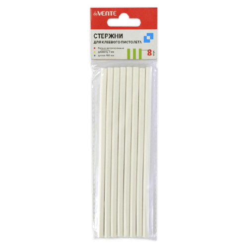 Стержни клеевые 7мм  8 шт. для термо-пистолета длина 180мм DeVente 4181101