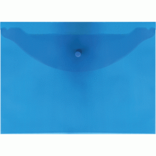 Папка конверт на кнопке А4 Attomex 120 мкм. полупрозрачная синяя 3071819