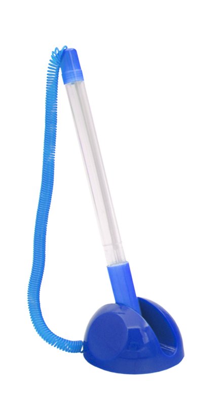 Ручка шариковая на подставке WM синяя 0.7мм с пружиной 14-5845 50/600