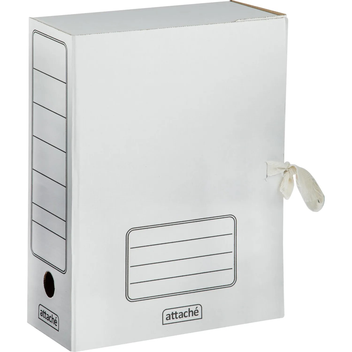 Короб архивный белый ATTACHE 100мм гофрокартон. 1/5шт.. с завязками 1547370