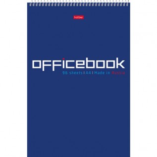 Блокнот А4  80л Hatber спираль обложка мел.картон Синий 96Б4В1сп_28090