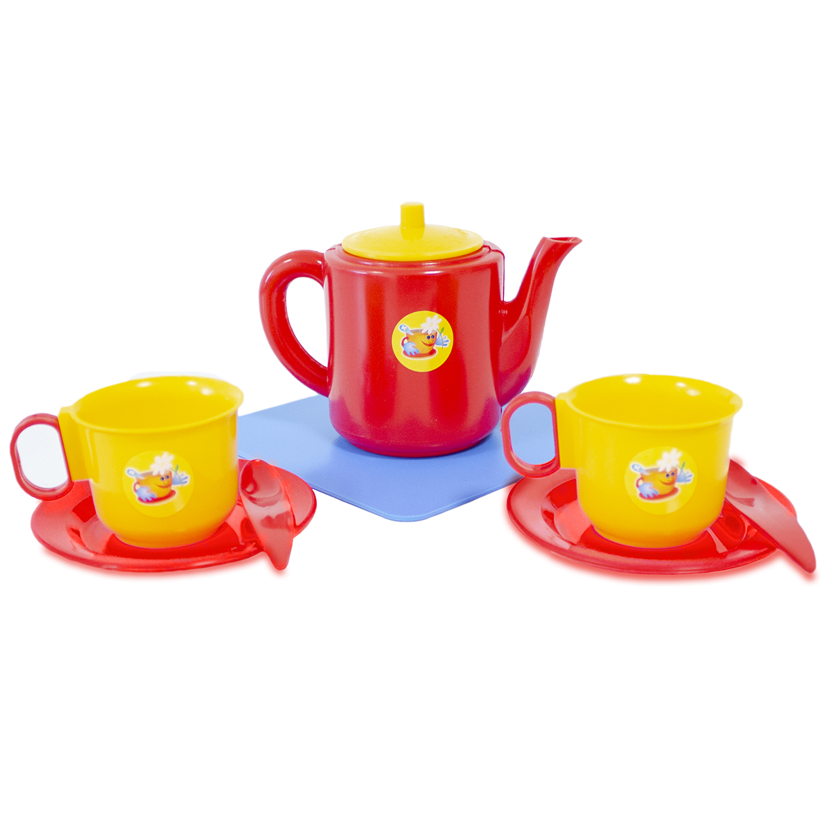 21002. Посуда д/кукол "Набор чашек с чайником" 1/35