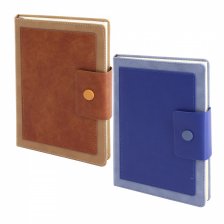 Записная книжка А5 128л клетка Yalong. 7БЦ. иск. кожа. ляссе тонир. блок. клапан на кнопке YL-A5-715