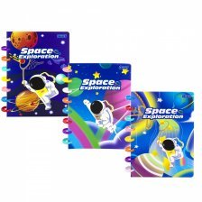 Записная книжка А5 80л клетка Yalong цветные кольца. пластиковая обложка Космос YL-XQ207-A5