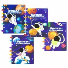 Записная книжка А5 80 л.клетка.Yalong. цветные кольца. пластиковая обл. Приключения космонавта YL-XQ