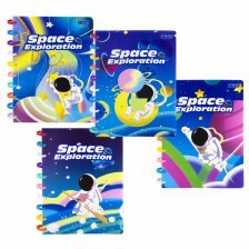 Записная книжка В5 80л.клетка Yalong. цветные кольца. пластиковая обложка Космос YL-XQ207-B5