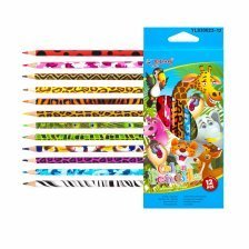Карандаши 12 цв. цветные Yalong "ZOO. Зоопарк" деревянные. шестигранные. заточенные YL830023-12