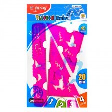 Набор чертежный Yalong. 20 см. пластиковый. 4 предмета. гибкий. цвета ассорти. пакет ПВХ YL193623-2