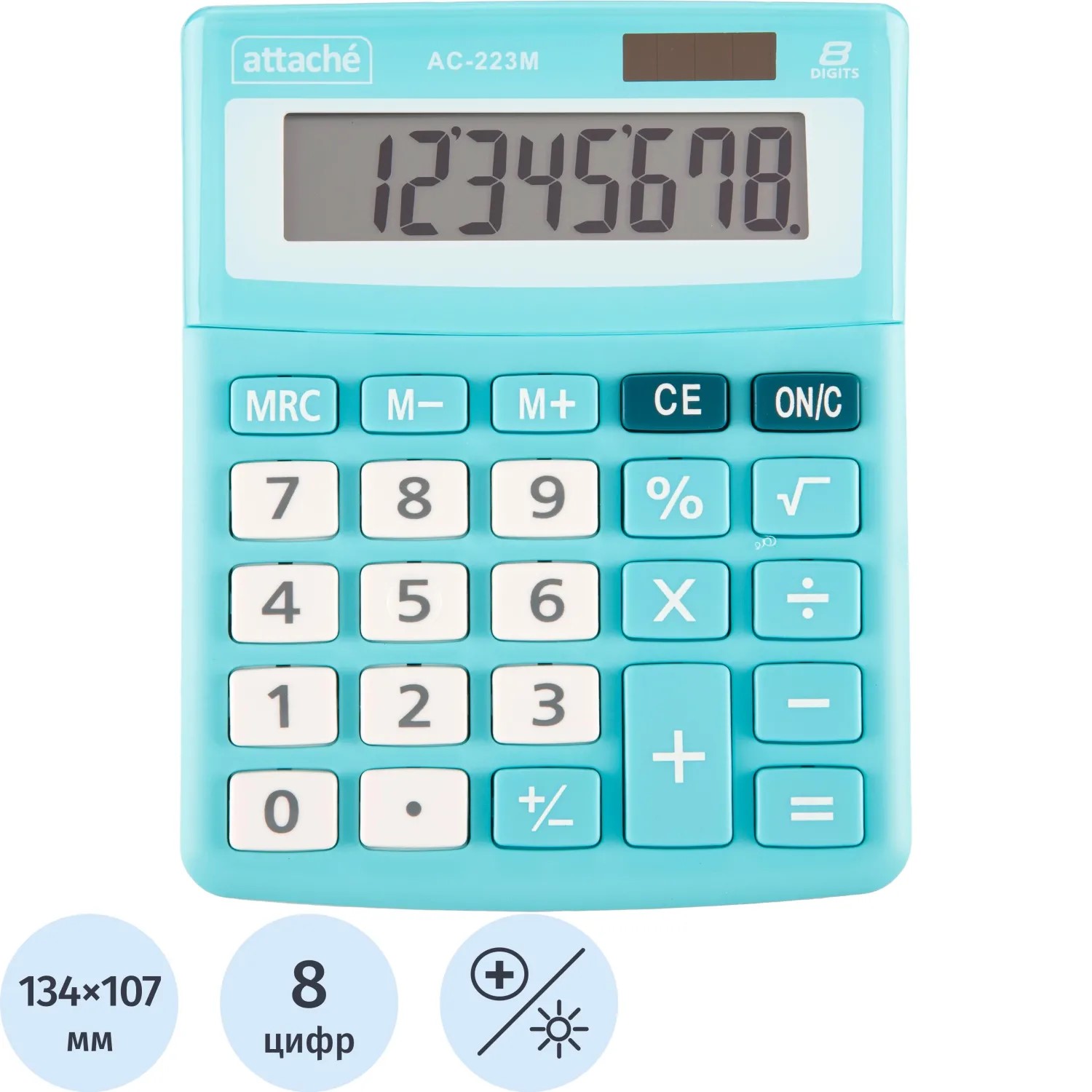 Калькулятор 8-разрядный Attache 13.4*10.7 мм ATC-223М мятный 1779808