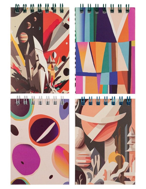 Блокнот А7 ПандаРог Абстракция 40 листов. на гребне