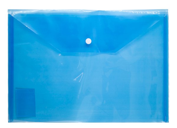 Папка конверт на кнопке А4 WM 120 мкм синяя