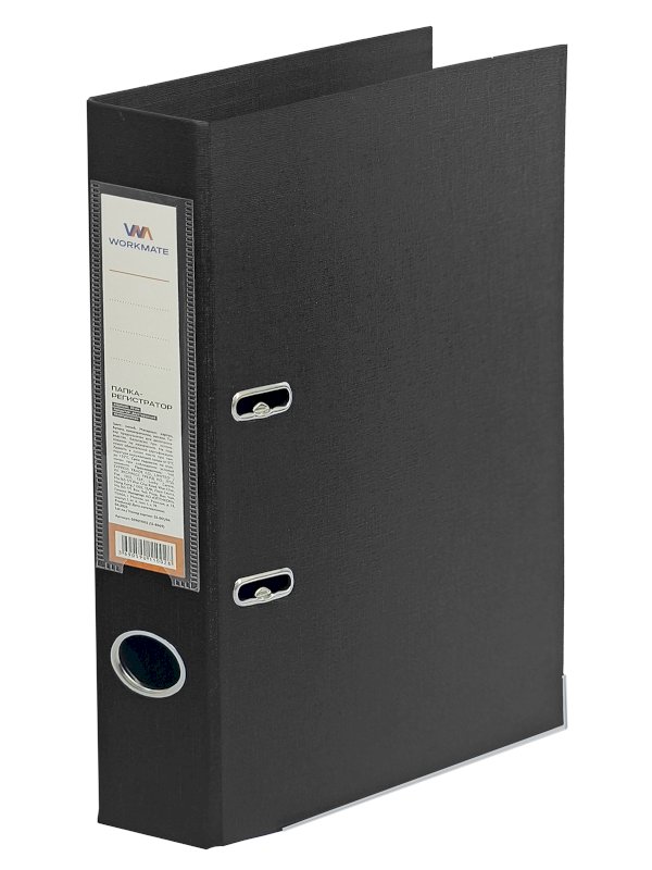 Регистратор  А4/50 WM чёрный двухсторонний с металлической окантовкой 15-8068
