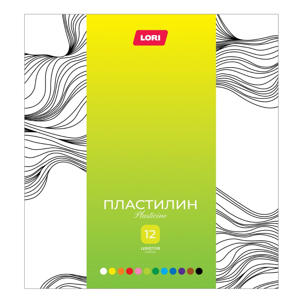 Пластилин Классика 12 цв. 20 гр. пенал Плк-016