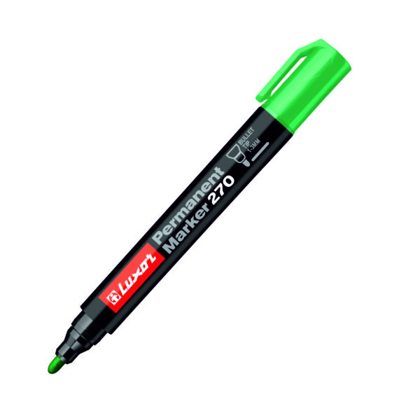 Маркер перманентный круглый 1-3мм зеленый Luxor Permenent marker 270 3524/12