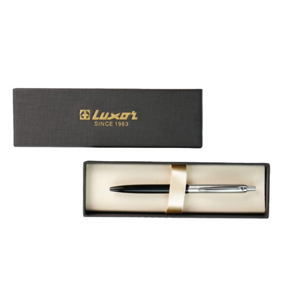 Ручка шариковая синяя 0.7мм серебро/черный Luxor Trident 210083