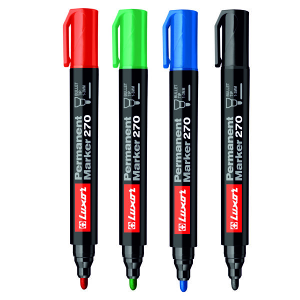Маркер перманентный набор 4шт Luxor Permenent marker 270 3520/12