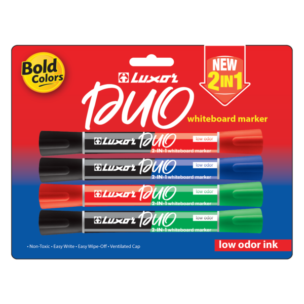 Маркер для доски двусторонний набор DUORITE WBM PEN». 4 цвета. 1-3 мм 33000/4BC