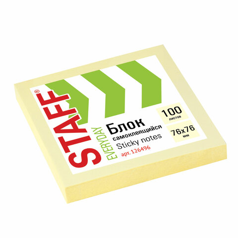 Стикер 76* 76мм Staff 100л желтый